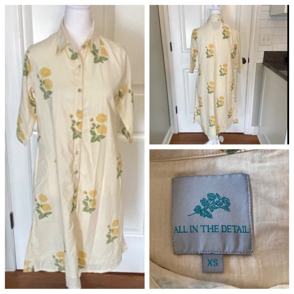 All In The Detail Brianna Floral shirt Dress Light yellow 33435 - Picture 2 of 12